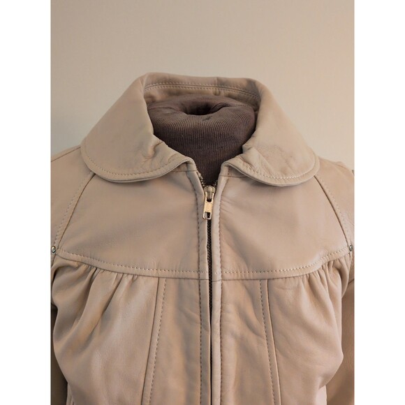 For Joseph XS Jacket Biker Luxury Cream Leather feminine Moto Fairy Whimsey - Picture 8 of 12